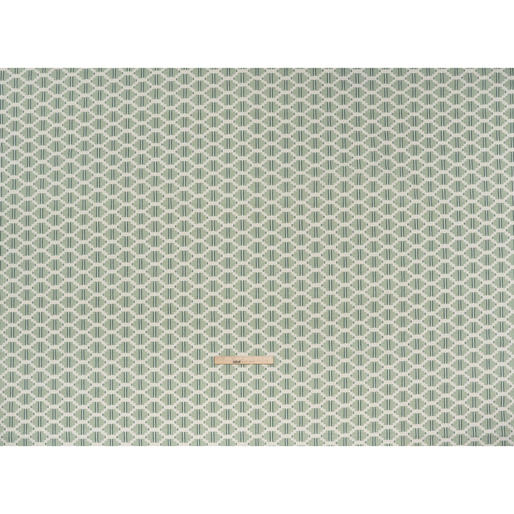 Brushed Cotton and Linen Canvas Print - Aloe Blocky Diamonds - British Imported