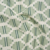 Brushed Cotton and Linen Canvas Print - Aloe Blocky Diamonds - British Imported