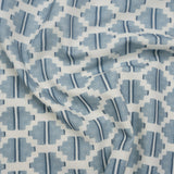 Brushed Cotton and Linen Canvas Print - Marine Blocky Diamonds - British Imported