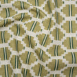 Brushed Cotton and Linen Canvas Print - Pistachio Blocky Diamonds - British Imported