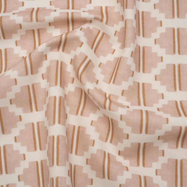 Brushed Cotton and Linen Canvas Print - Plaster Blocky Diamonds - British Imported