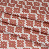 Brushed Cotton and Linen Canvas Print - Berry Small Geometric Diamonds - British Imported