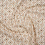 Brushed Cotton and Linen Canvas Print - Biscuit Small Geometric Diamonds - British Imported