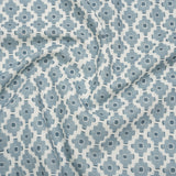 Brushed Cotton and Linen Canvas Print - Marine Small Geometric Diamonds - British Imported