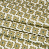 Brushed Cotton and Linen Canvas Print - Pistachio Small Geometric Diamonds - British Imported