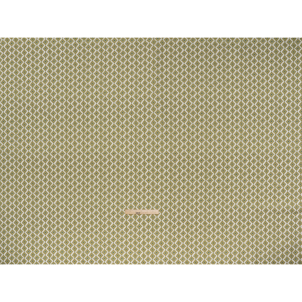 Brushed Cotton and Linen Canvas Print - Pistachio Small Geometric Diamonds - British Imported