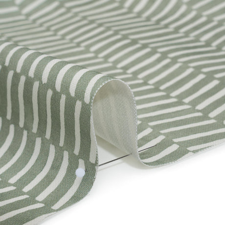 Brushed Cotton and Linen Canvas Print - Aloe Painted Herringbone - British Imported