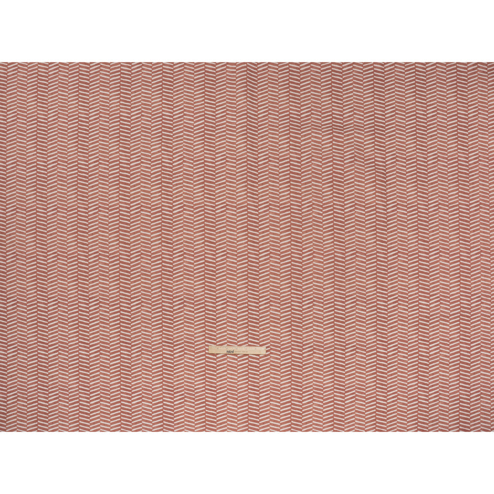 Brushed Cotton and Linen Canvas Print - Berry Painted Herringbone - British Imported