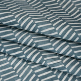 Brushed Cotton and Linen Canvas Print - Denim Painted Herringbone - British Imported