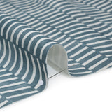 Brushed Cotton and Linen Canvas Print - Denim Painted Herringbone - British Imported
