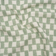 Brushed Cotton and Linen Canvas Print - Aloe Painterly Striped Check - British Imported