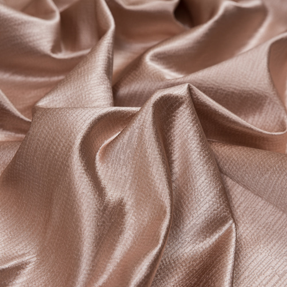 Luminous Textural Polyester Woven - Rose - British Imported