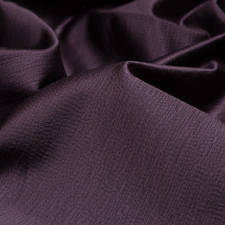 Luminous Textural Polyester Woven - Aubergine - British Imported
