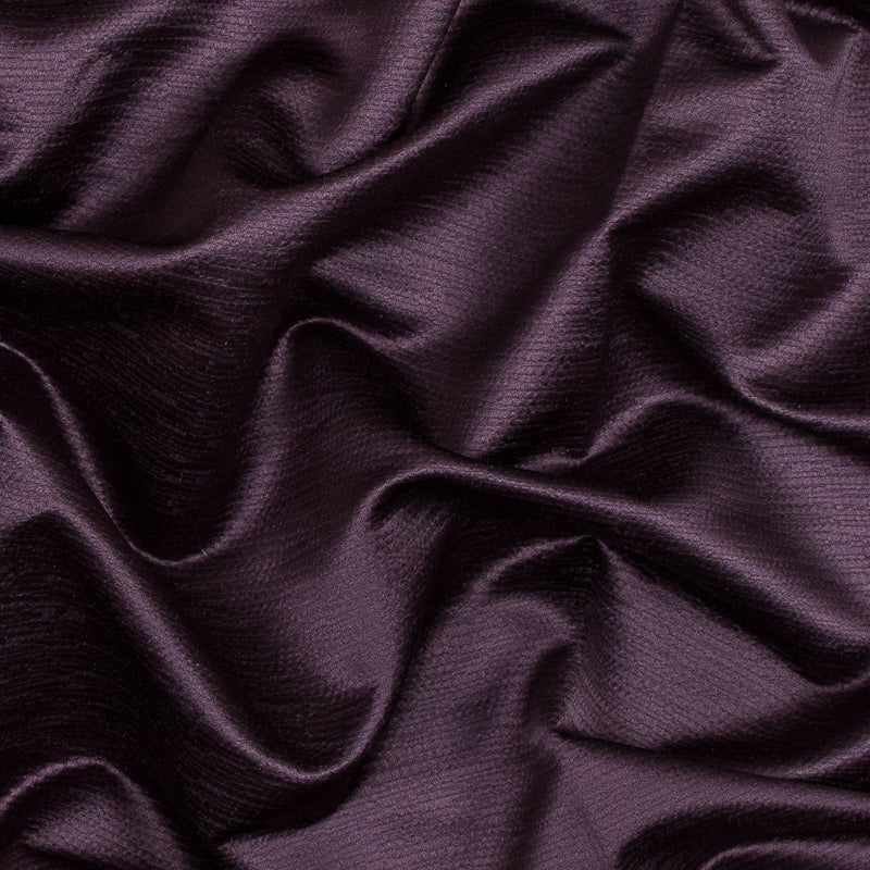 Luminous Textural Polyester Woven - Aubergine - British Imported