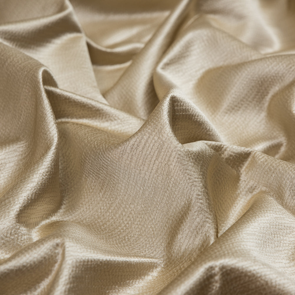 Luminous Textural Polyester Woven - Cream - British Imported