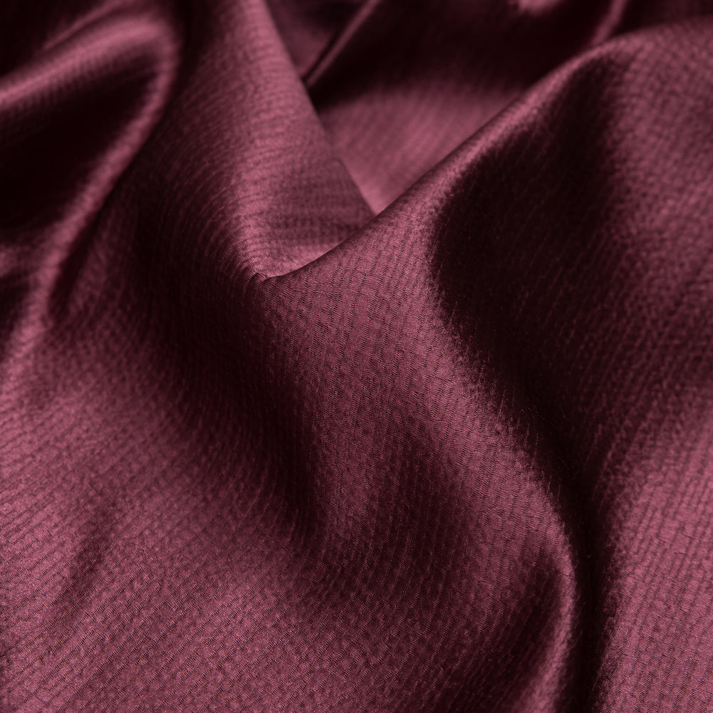 Luminous Textural Polyester Woven - Mulberry - British Imported