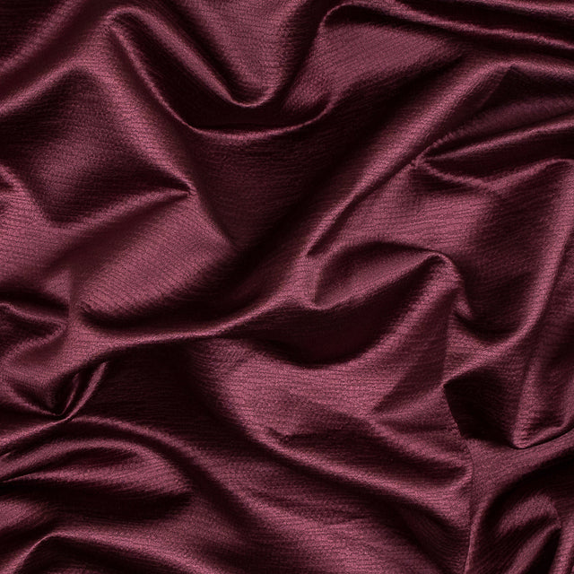 Luminous Textural Polyester Woven - Mulberry - British Imported