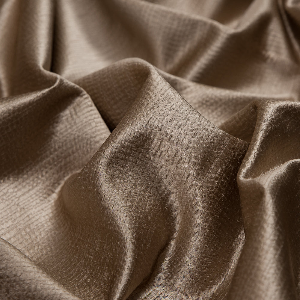 Luminous Textural Polyester Woven - Cashew - British Imported