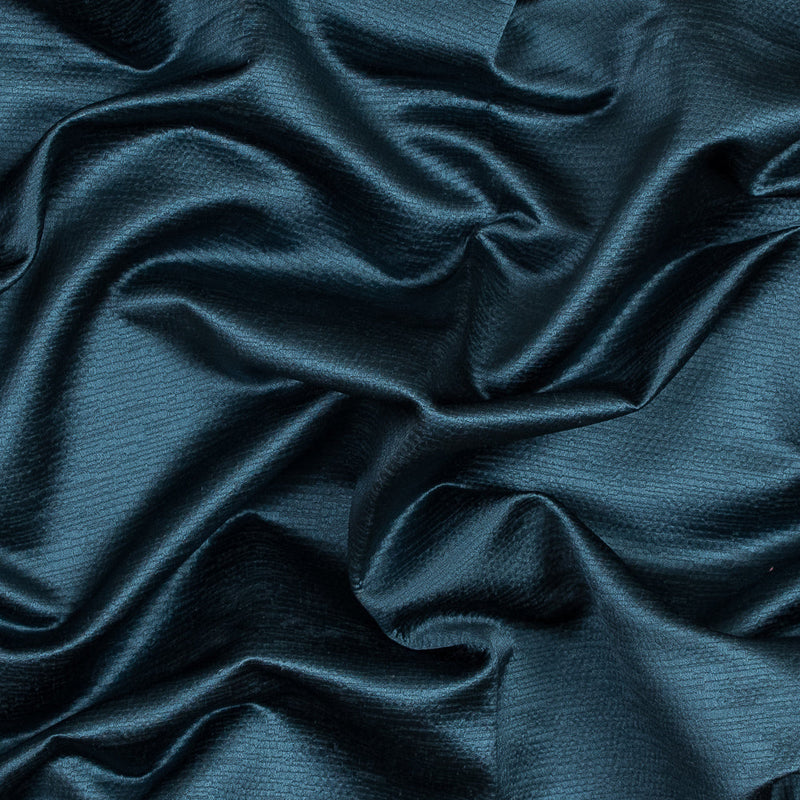 Luminous Textural Polyester Woven - Teal - British Imported