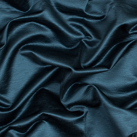 Luminous Textural Polyester Woven - Teal - British Imported