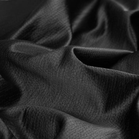 Luminous Textural Polyester Woven - Black - British Imported