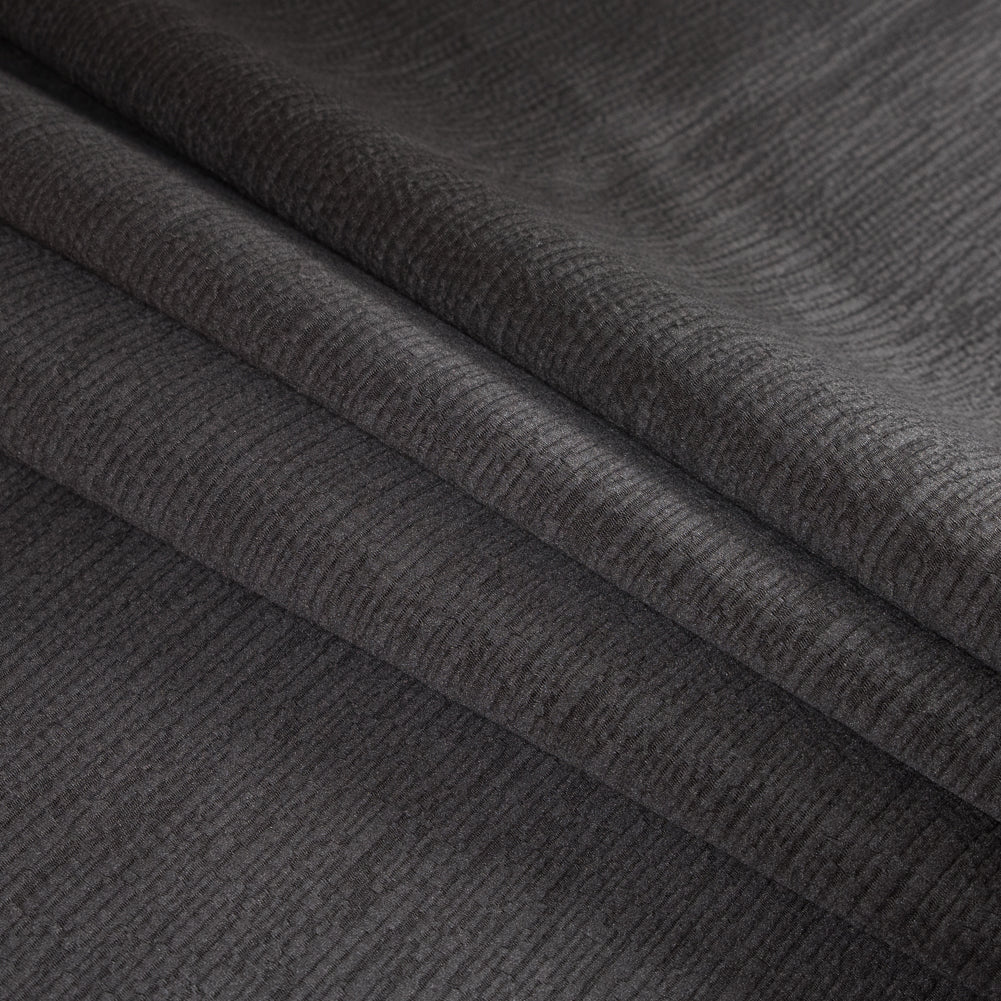 Luminous Textural Polyester Woven - Gray - British Imported