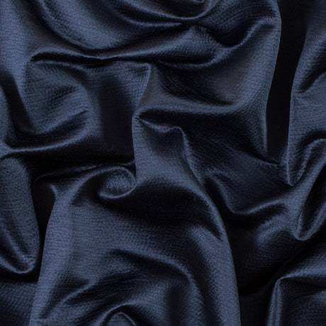 Luminous Textural Polyester Woven - Indigo - British Imported