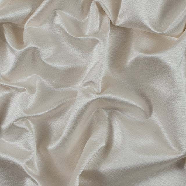Luminous Textural Polyester Woven - Pearl - British Imported