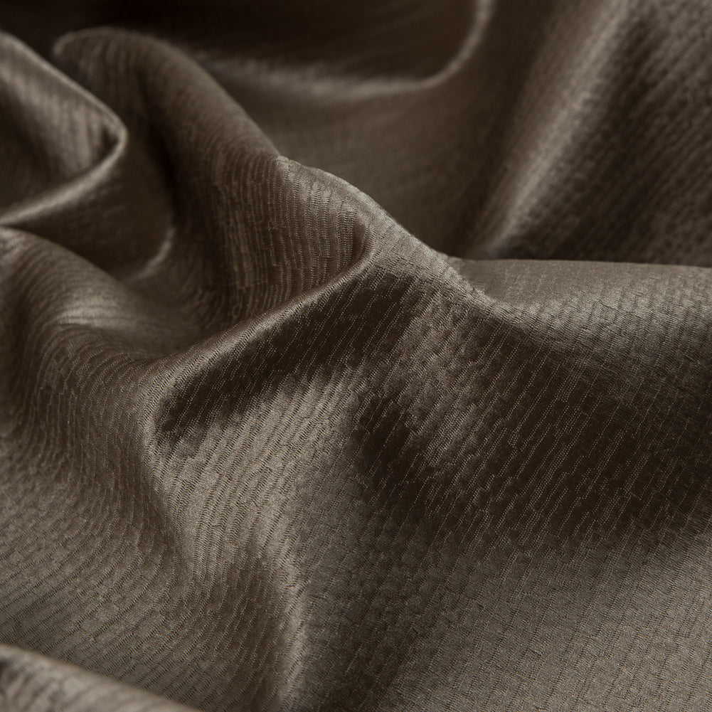 Luminous Textural Polyester Woven - Otter - British Imported