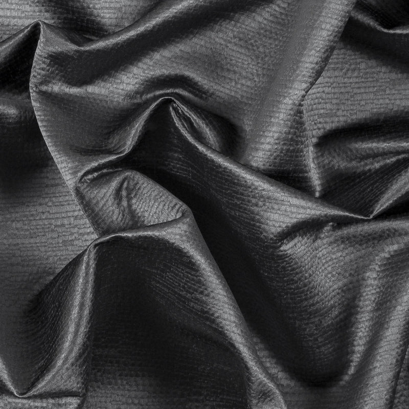 Luminous Textural Polyester Woven - Steel - British Imported