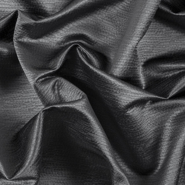Luminous Textural Polyester Woven - Steel - British Imported