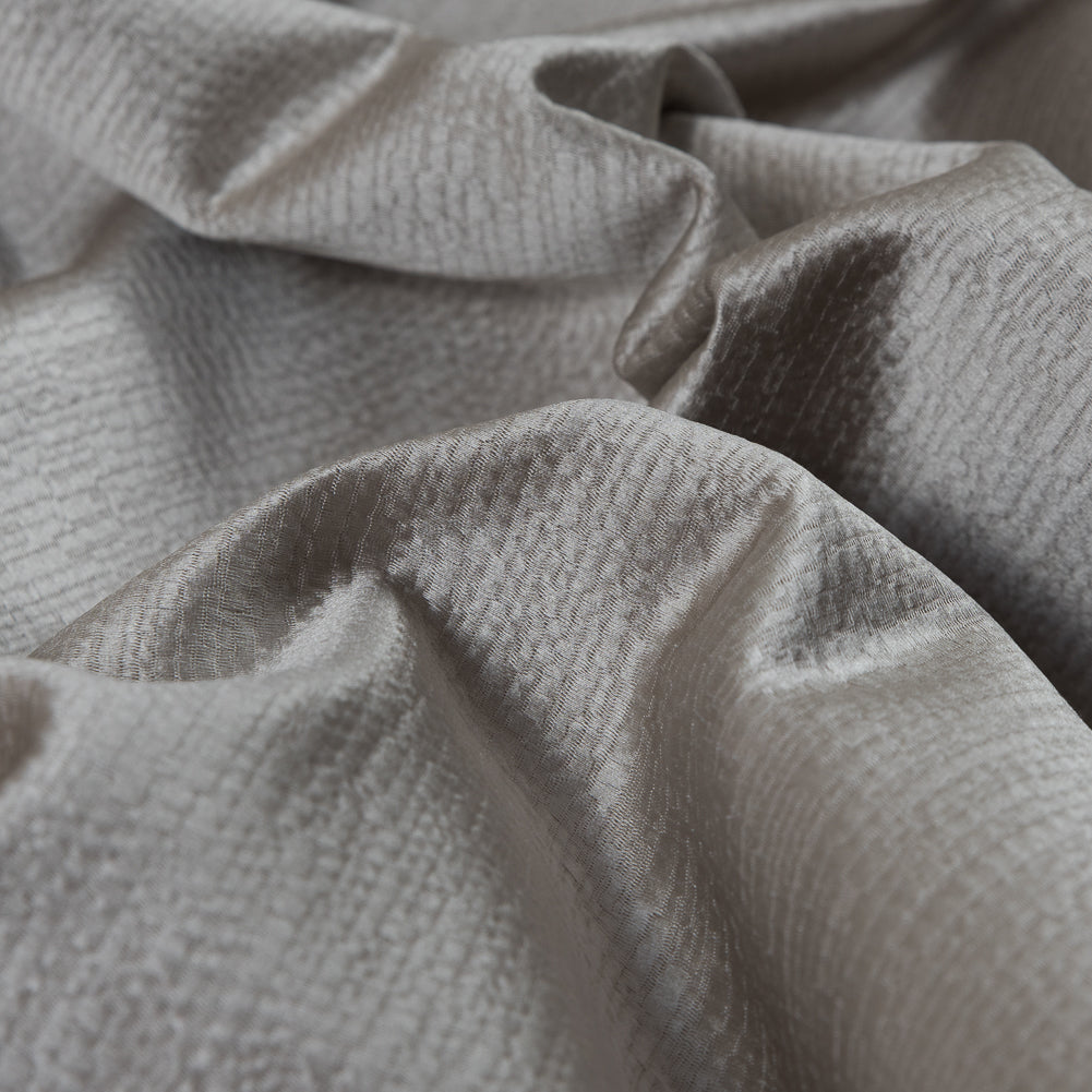Luminous Textural Polyester Woven - Dove - British Imported