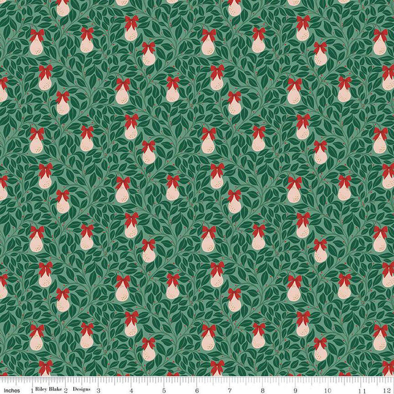 Quilting Cotton A Pear-fect Christmas Pear Tree Mint Riley Blake