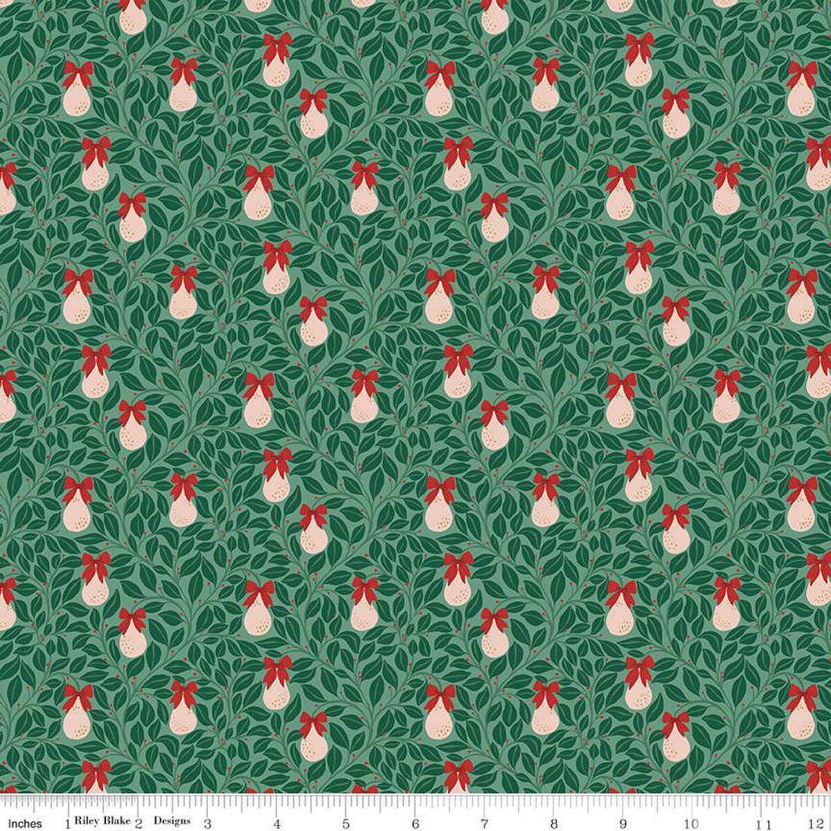 Quilting Cotton A Pear-fect Christmas Pear Tree Mint Riley Blake