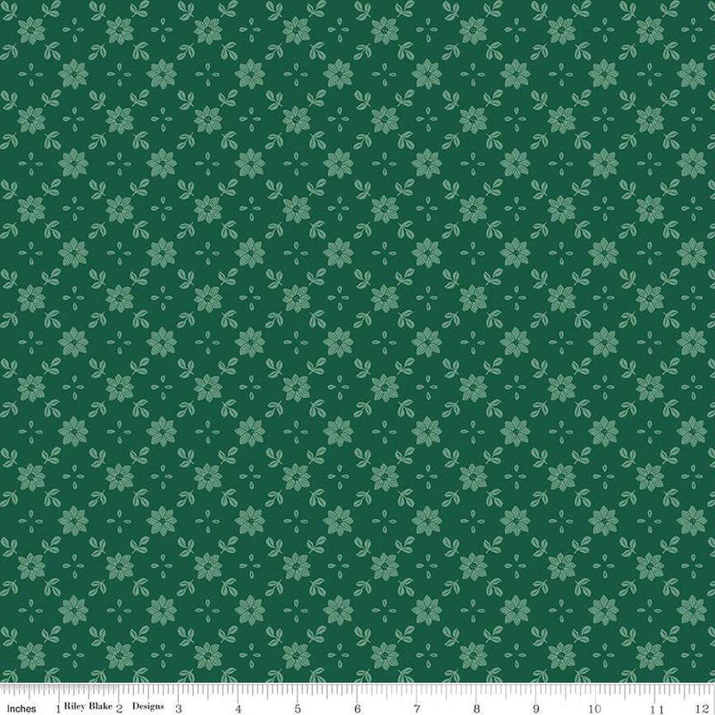 Quilting Cotton A Pear-fect Christmas True Love Green Riley Blake