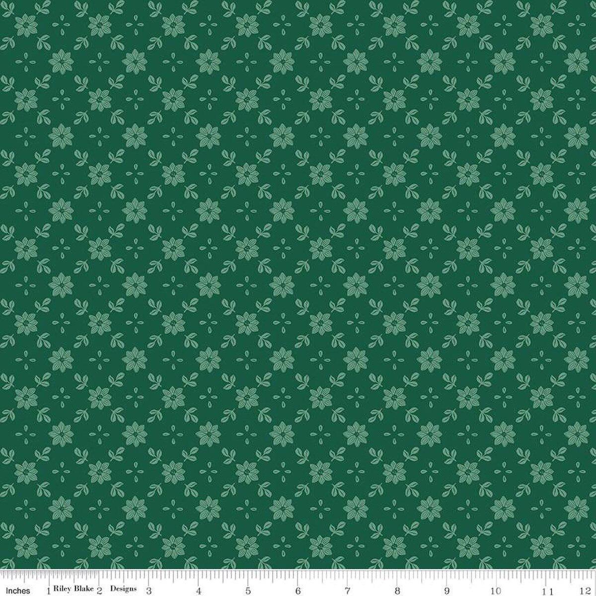 Quilting Cotton A Pear-fect Christmas True Love Green Riley Blake