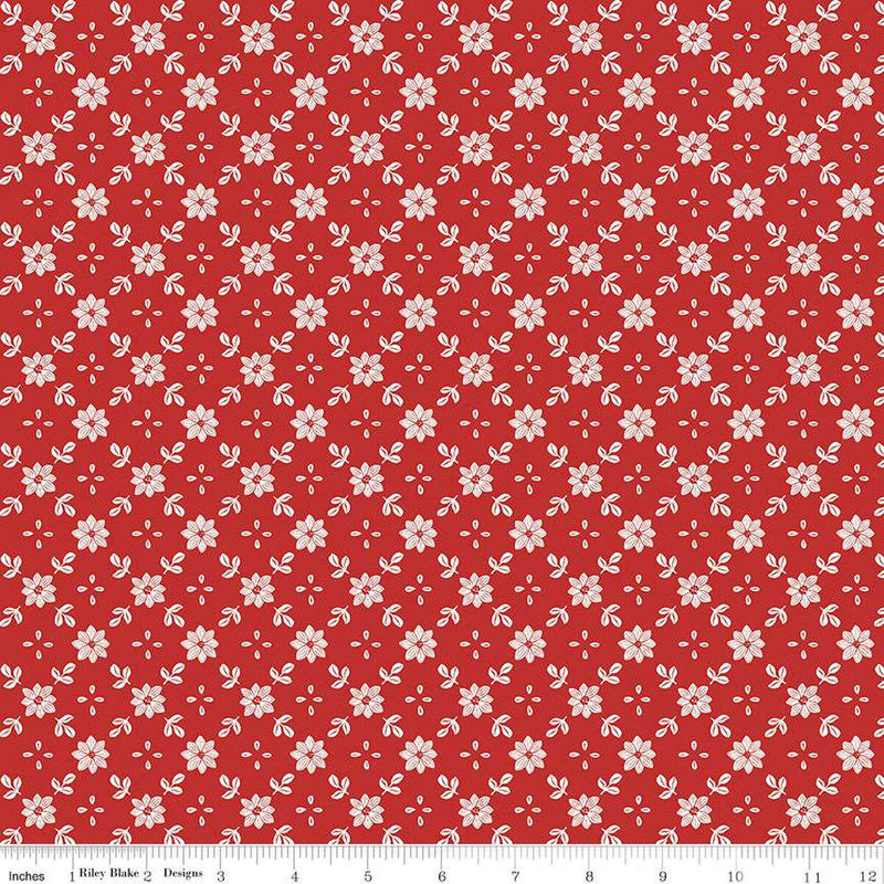 Quilting Cotton A Pear-fect Christmas True Love Red Riley Blake