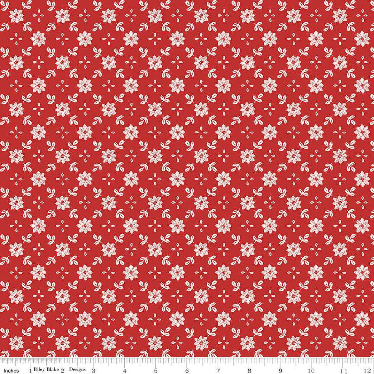 Quilting Cotton A Pear-fect Christmas True Love Red Riley Blake