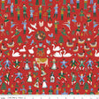 Quilting Cotton A Pear-fect Christmas Twelfth Day Red