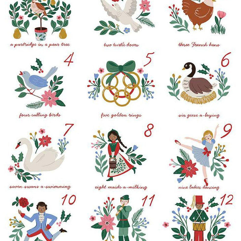 Fabric Panel A Pear-fect Christmas Twelve Days of Christmas