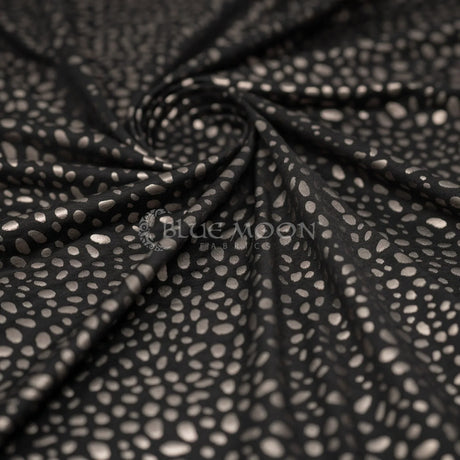 Abstract Animal Foiled EcoDelish Double Peached Melange Fabric - 4-Way Stretch, 57" Width, 260 GSM (1 Yard)