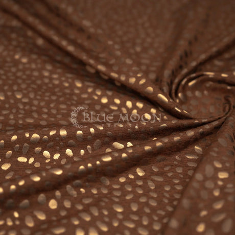 Abstract Animal Foiled EcoDelish Double Peached Melange Fabric - 4-Way Stretch, 57" Width, 260 GSM (1 Yard)