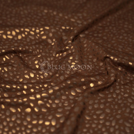 Abstract Animal Foiled EcoDelish Double Peached Melange Fabric - 4-Way Stretch, 57" Width, 260 GSM (1 Yard)
