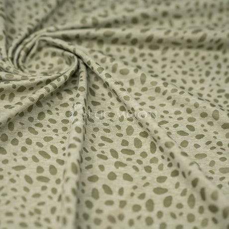 Abstract Animal Foiled EcoDelish Double Peached Melange Fabric - Abstract Animal Foiled, 57" Width, 260 GSM (1 Yard)