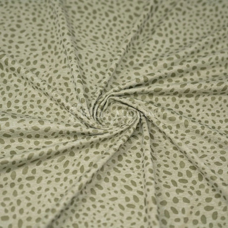 Abstract Animal Foiled EcoDelish Double Peached Melange Fabric - 4-Way Stretch, 57" Width, 260 GSM (1 Yard)