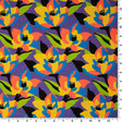 Abstract Painted Lilies Nylon Spandex Fabric - Multicolor, 55/56" Width (1 Yard)