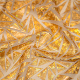 Abstract Triangle Polyester Mesh Fabric - Shattered Glass Foil Print, 58/59" Width (1 Yard)