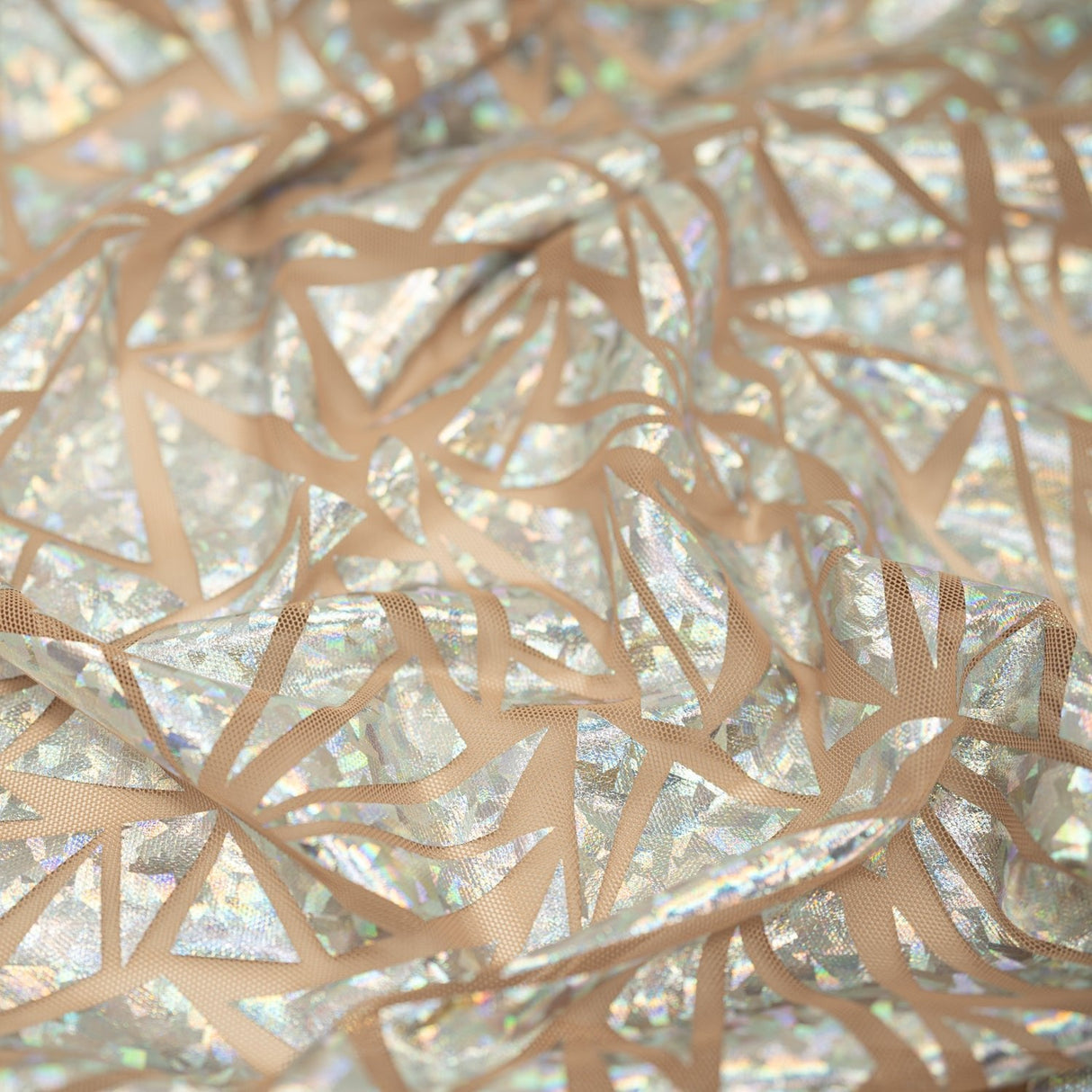 Foil Printed Mesh Abstract Triangle