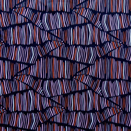 Swim Knit Nylon Spandex Abstract Lines 4-Way Stretch