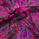Abstract Triangle Polyester Mesh Fabric - Shattered Glass Foil, 58"/59" Width (1 Yard)